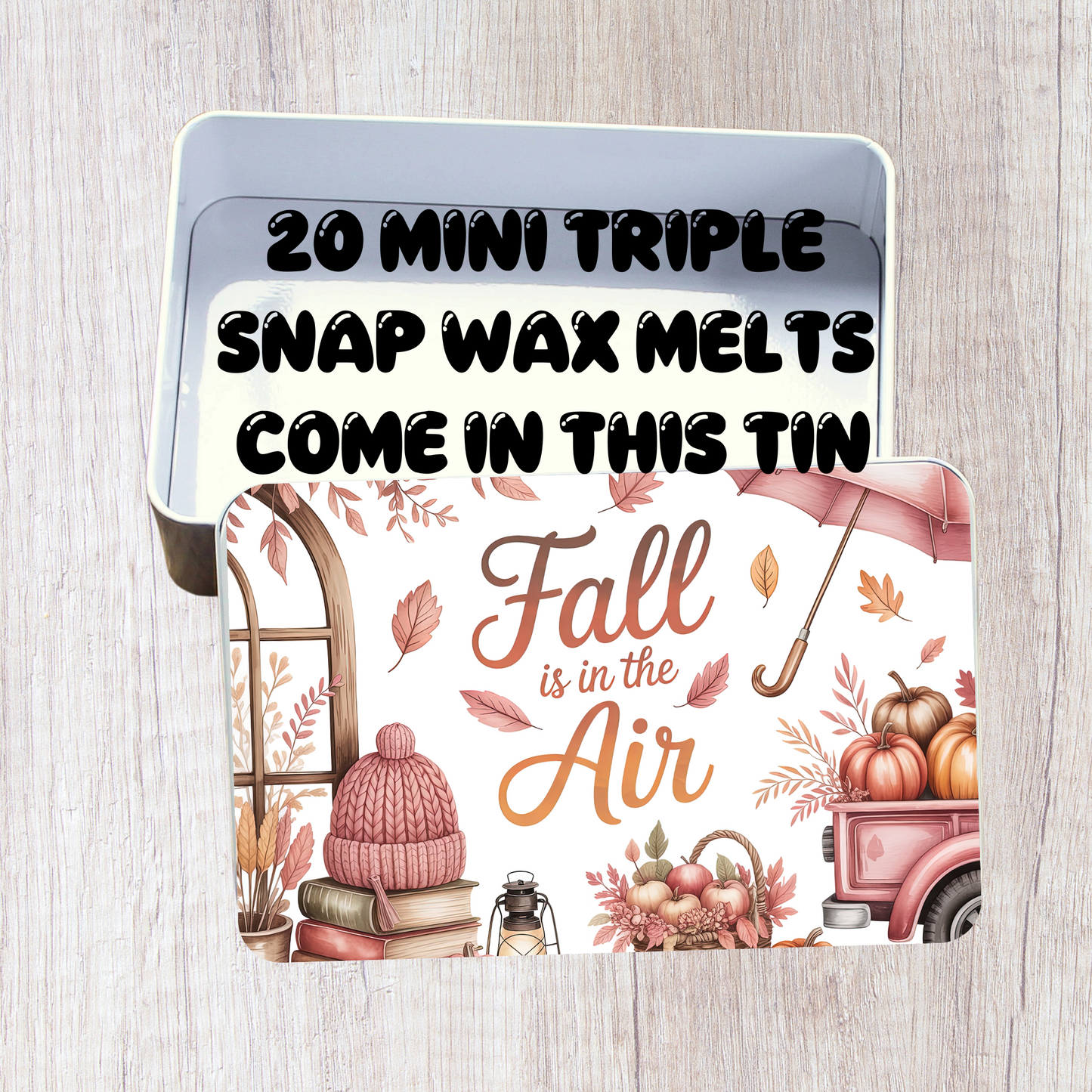 Wax Melt Storage Tin - comes filled with 20 wax melts - Fall is in the air