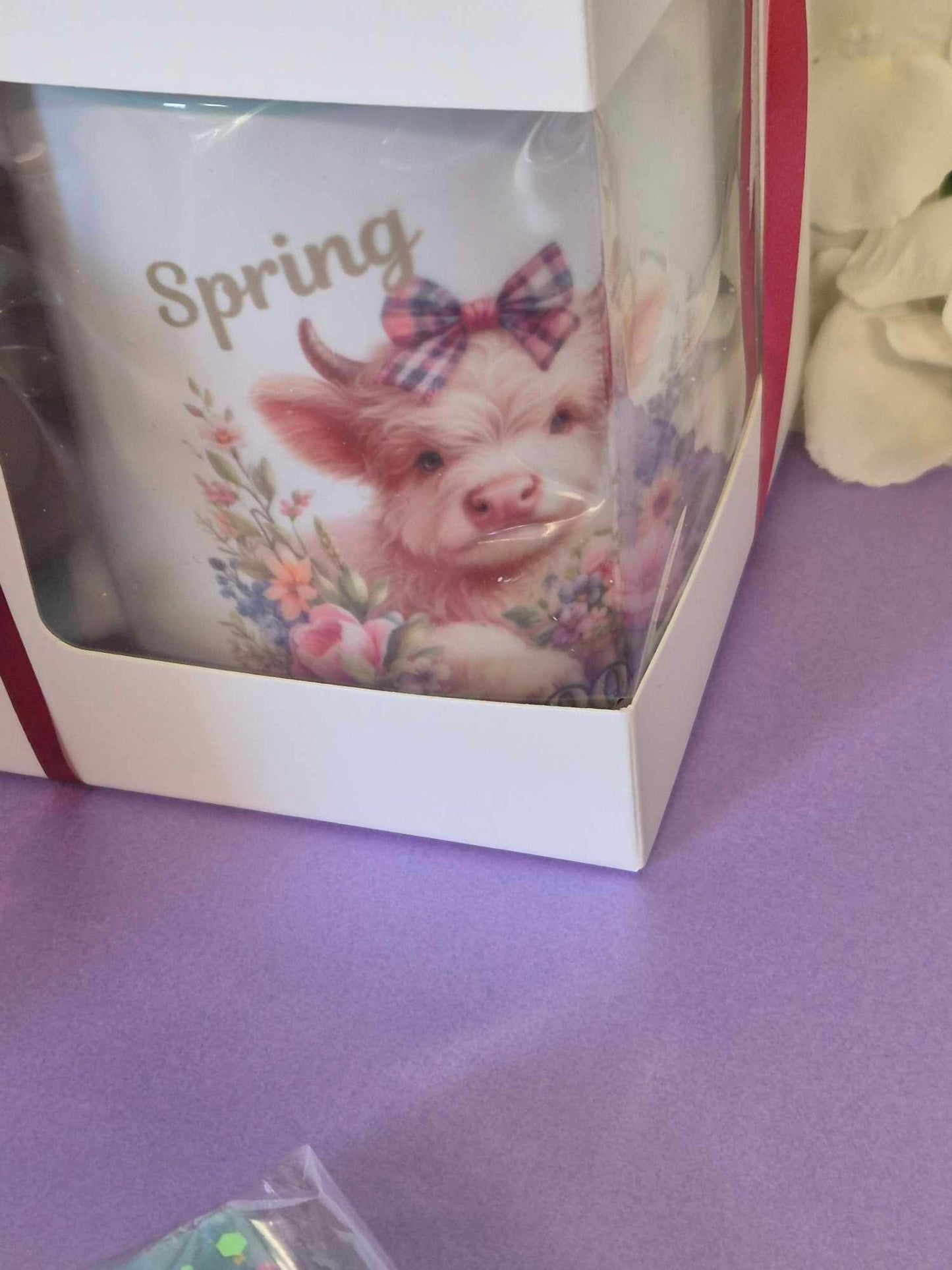 Mug & Wax Melt Gift Set - Spring Highland cow - Spring Mood (Copy)