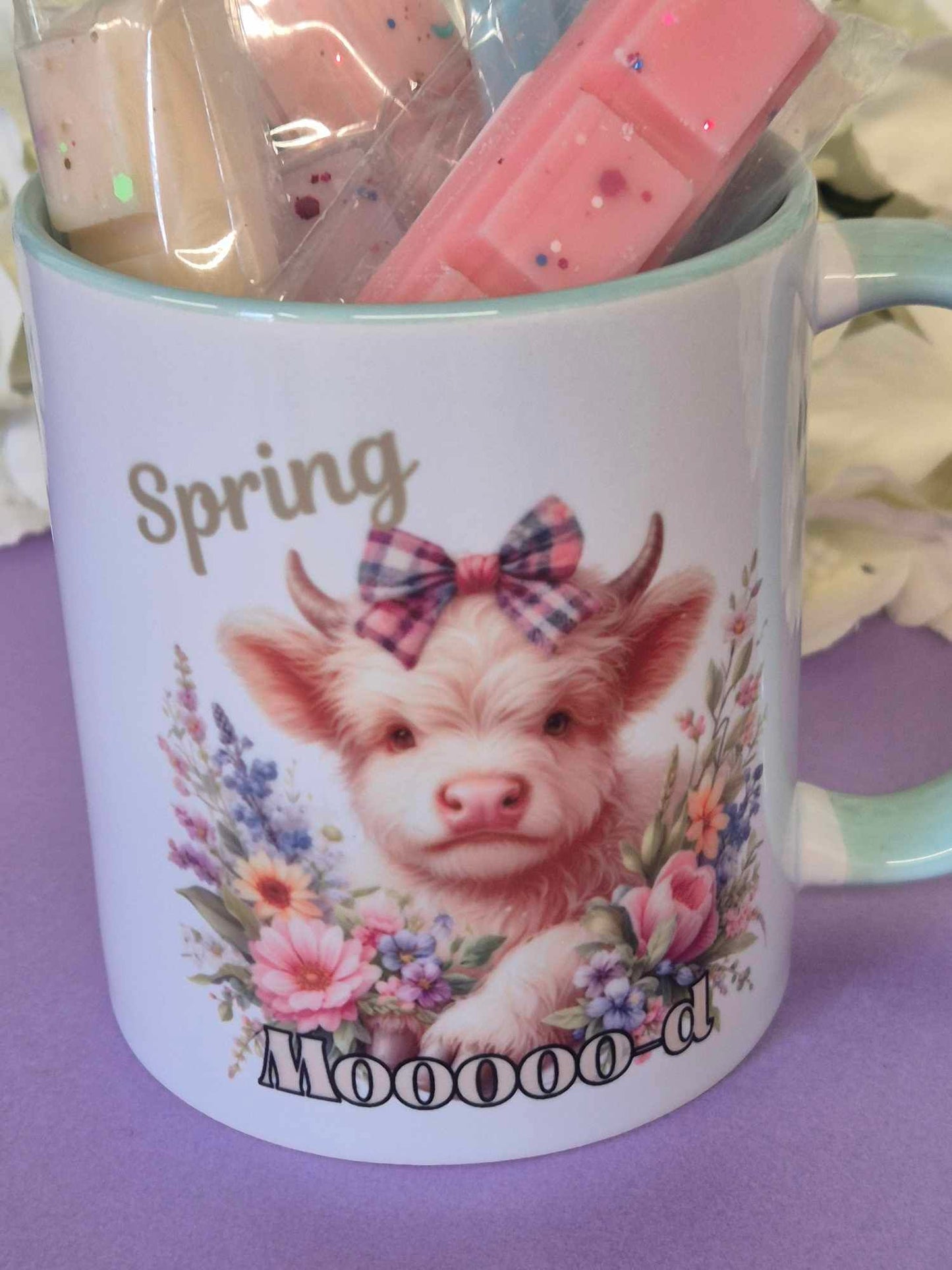 Mug & Wax Melt Gift Set - Spring Highland cow - Spring Mood (Copy)