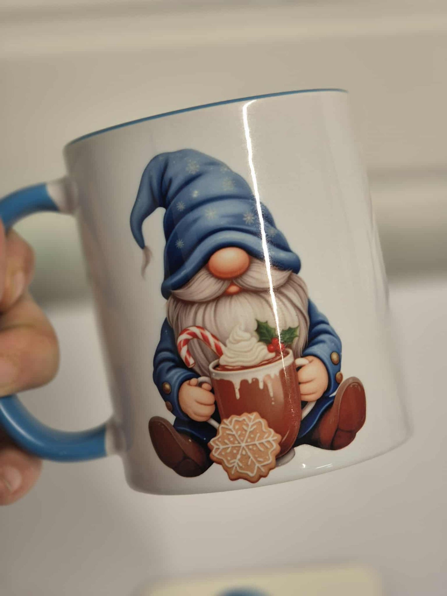 Gift Set - Blue Gnome Design Mug & Coaster Box Gift Wrap