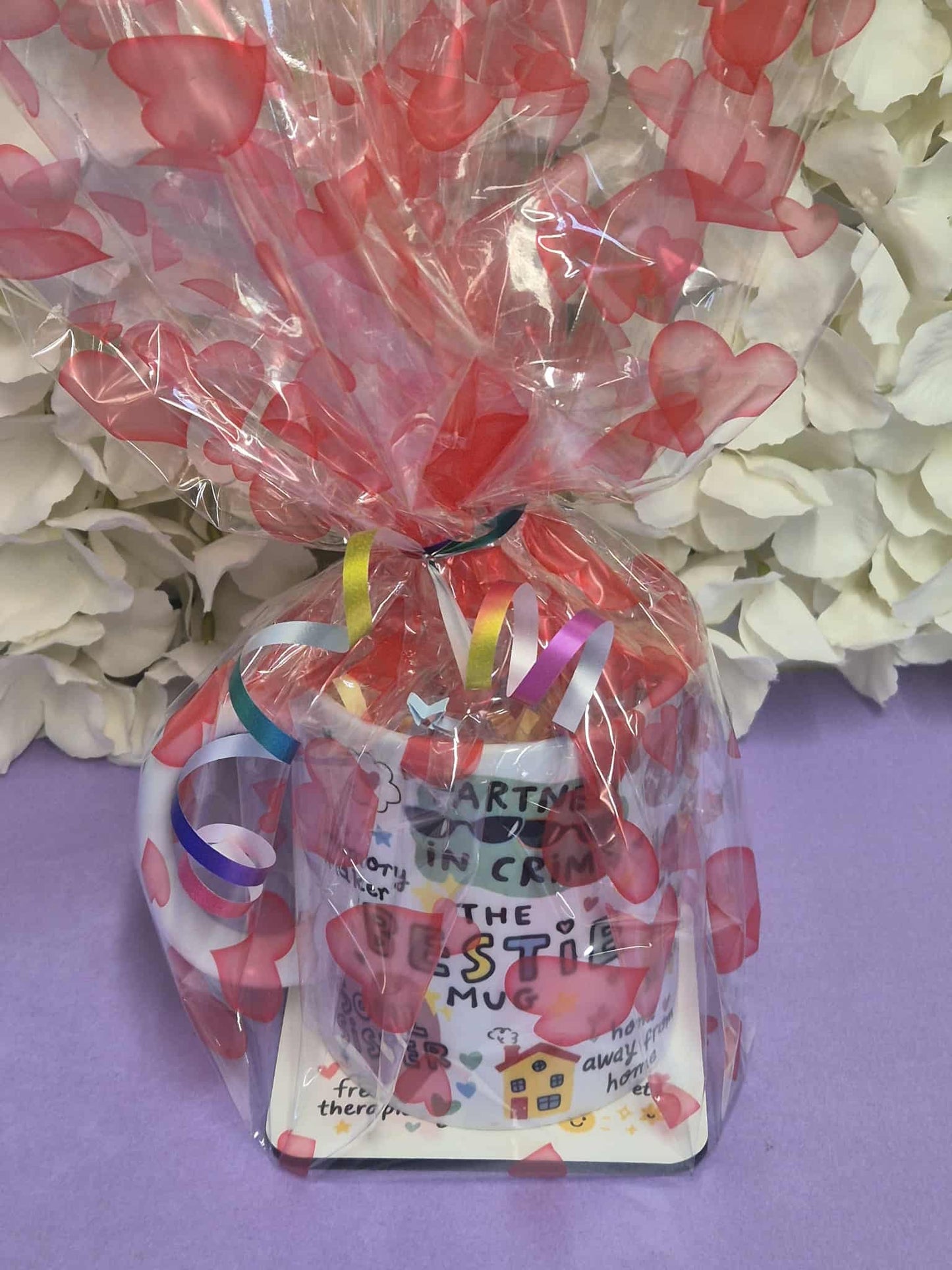 Gift Set - Bestie Design Mug & Coaster Set Cello Gift Wrapped