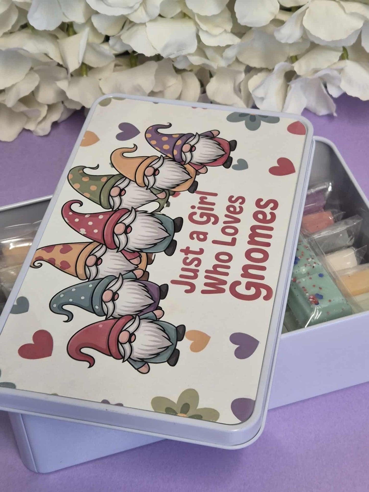 Love Gnomes storage tin - Loaded with 20 Wax Melts - multiple Scents