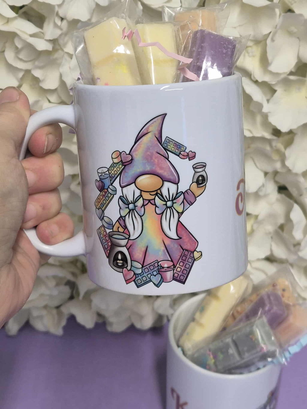 Rainbow Gnome Personalized mug and wax melt set