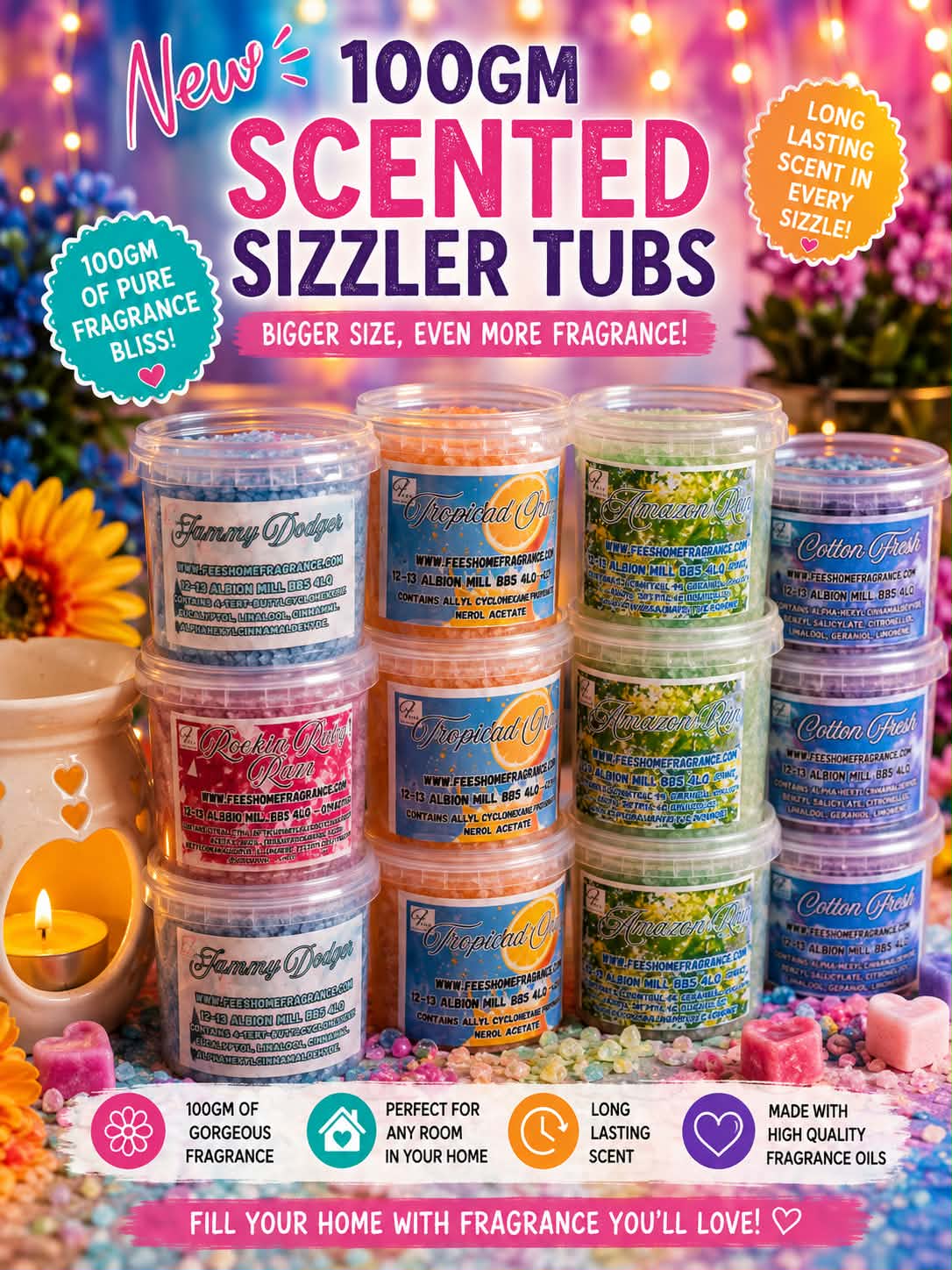 Scented Sizzlers - 100gm Tubs - Autumn Winter Scents