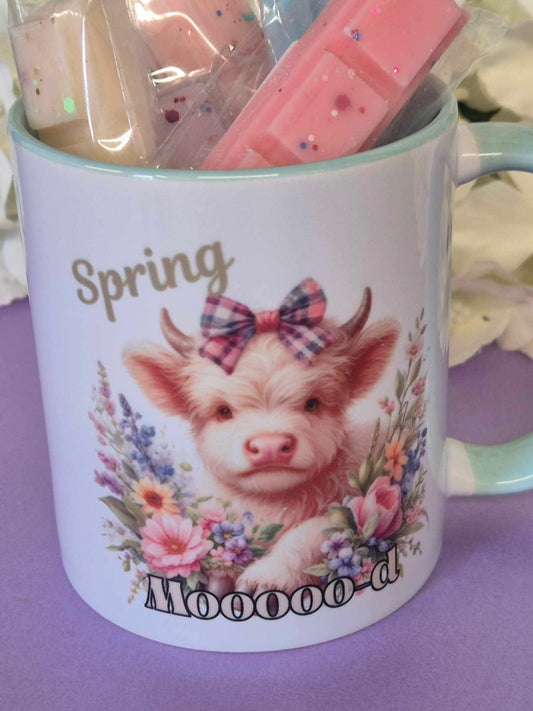Mug & Wax Melt Gift Set - Spring Highland cow - Spring Mood (Copy)