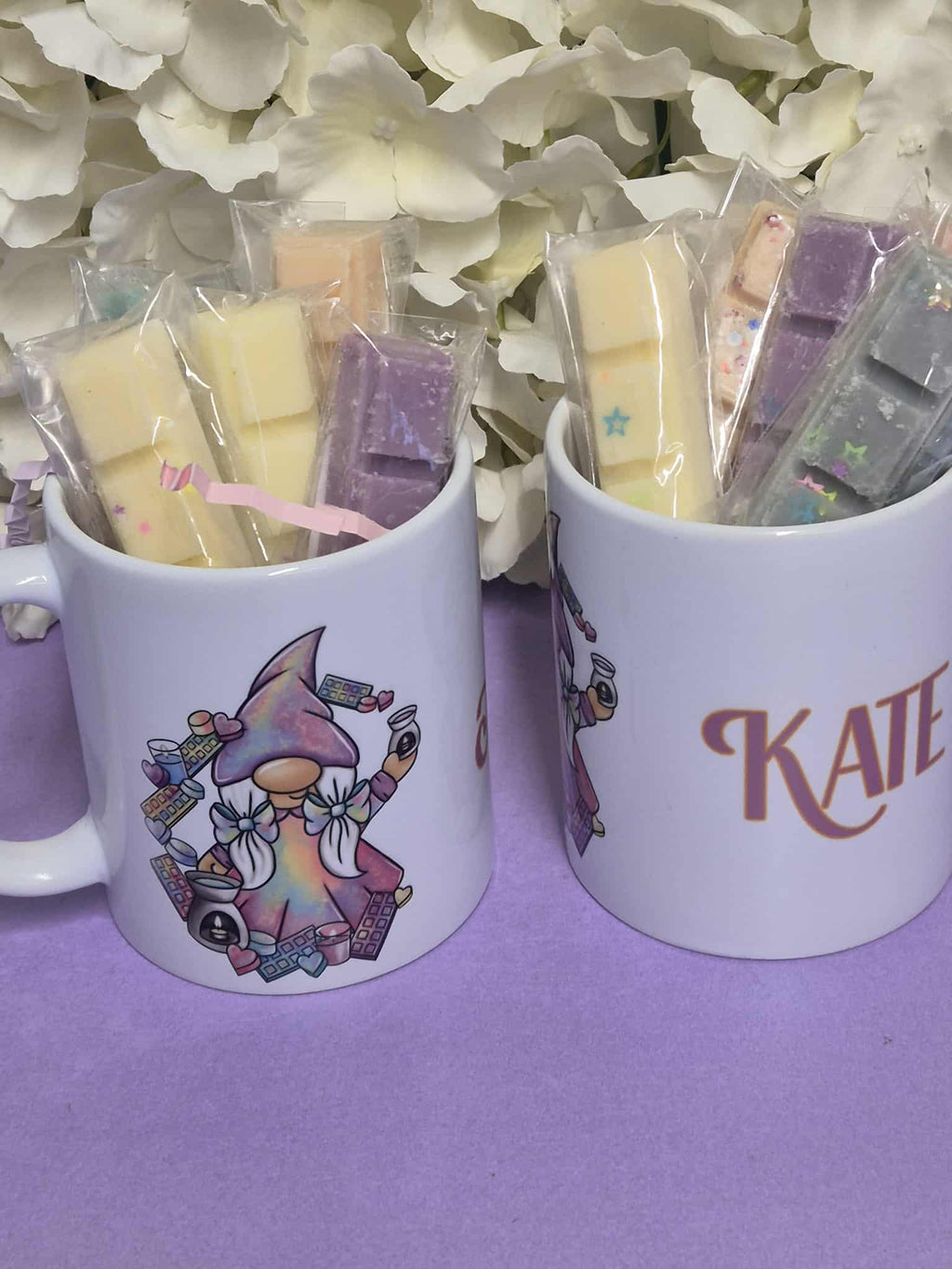 Rainbow Gnome Personalized mug and wax melt set