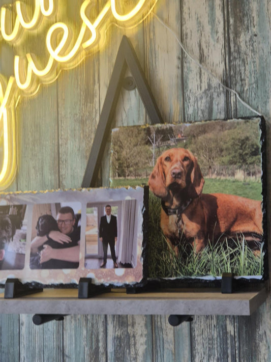 Personalised Picture Slate - BOGOF offer -Buy our 3 picture slate and get a 19x19 slate for free