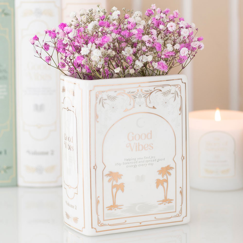 Pink Book Shaped Vase