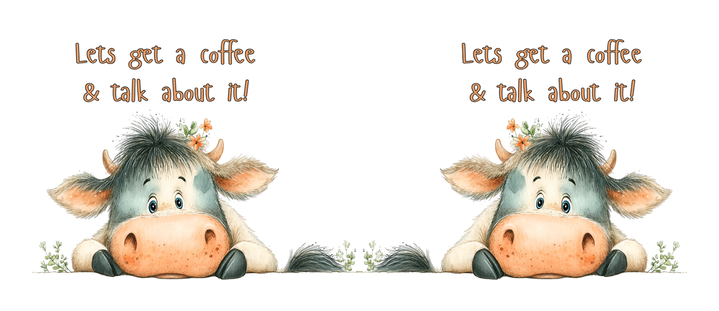 Gift Set - Gift Set - Cute cow Gift Set Gift boxed - Let's get coffee and talk about it!