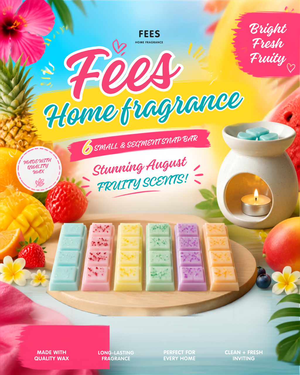 Small Snap bar - 6 Scent Collection Box - August Pick Fresh n Fruity Scents