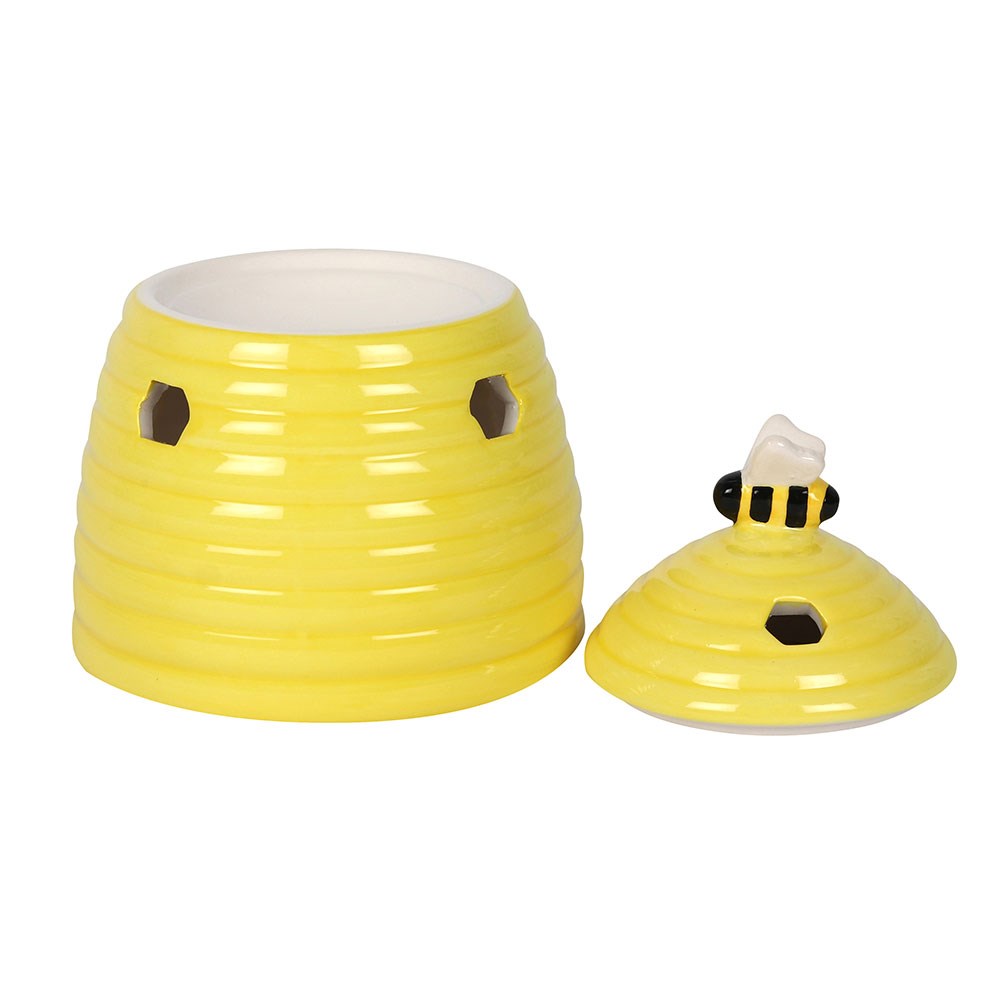 Yellow Bee hive Ceramic Burner Comes with 10 wax melt bundle