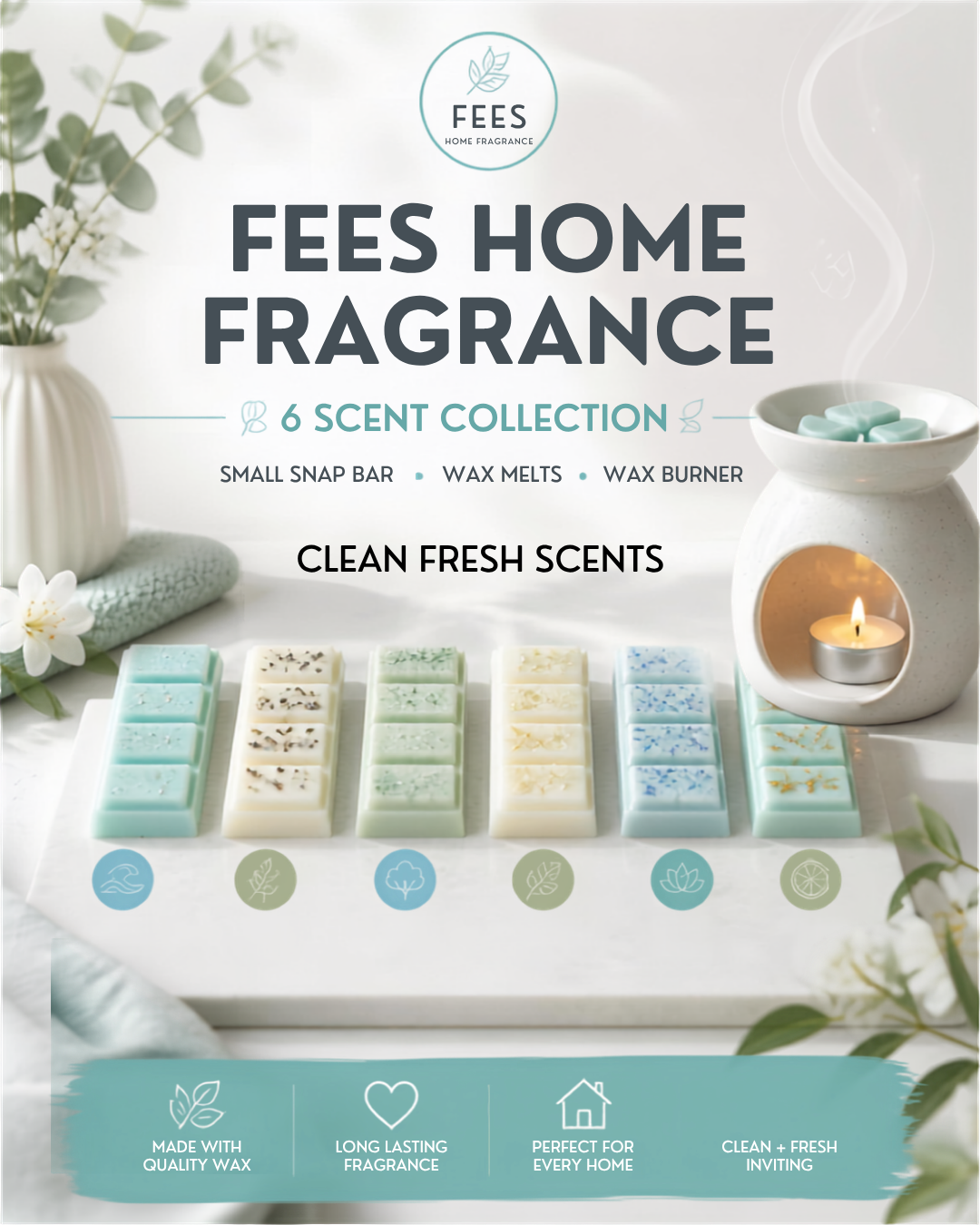 Small Snap bar - 6 Scent Collection Box - Clean Fresh Scents