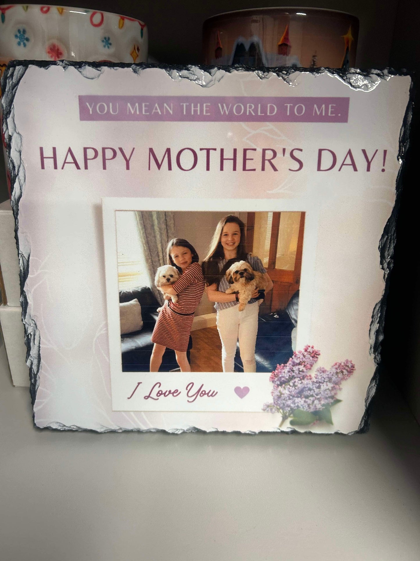 19cm x 19cm - Personalised Picture Slate - Your Slate Your Choice!