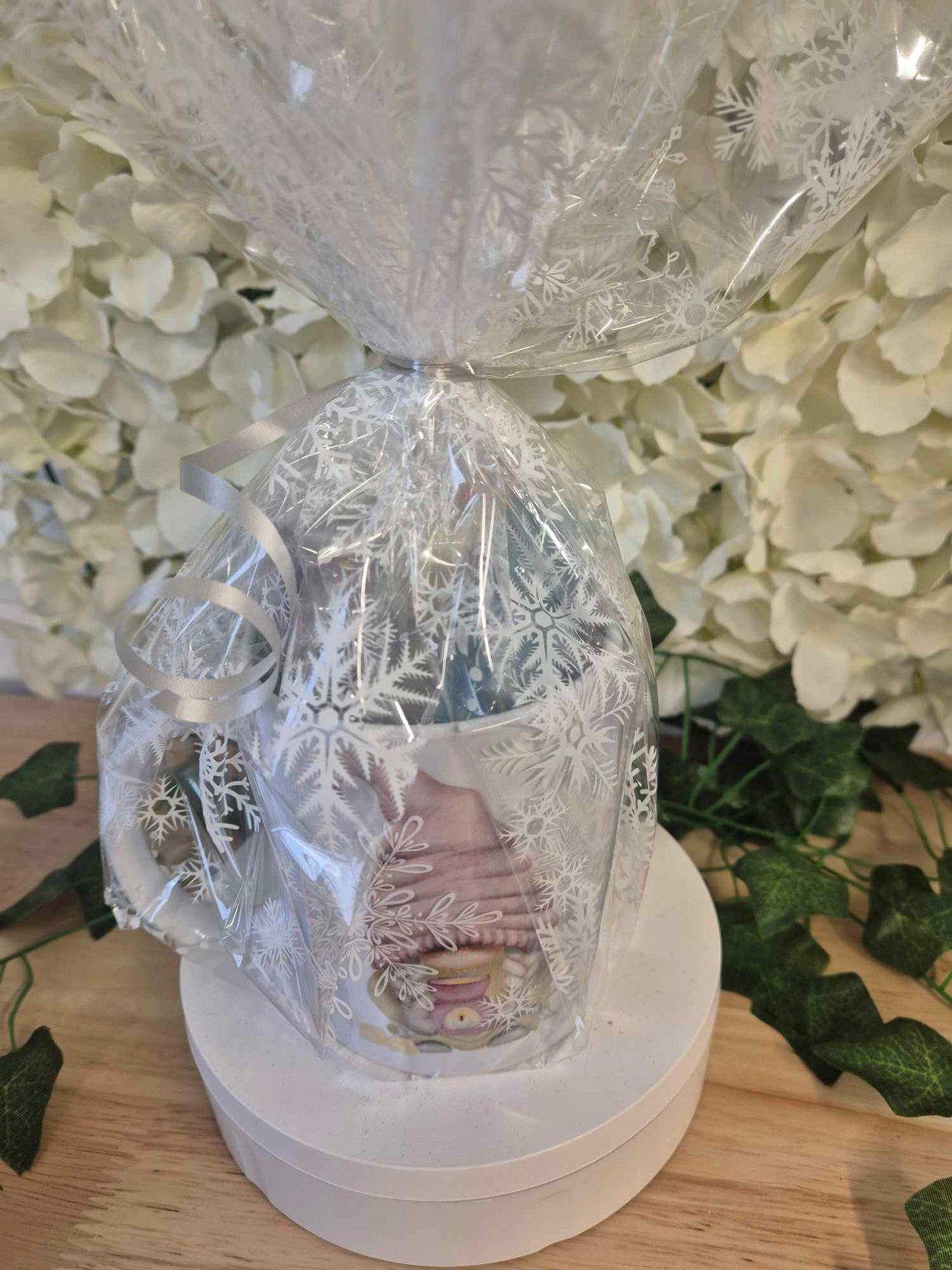 Gnome Mug Gift Set - Purple or Pink Gnome Design Mug Cello Gift Wrapped