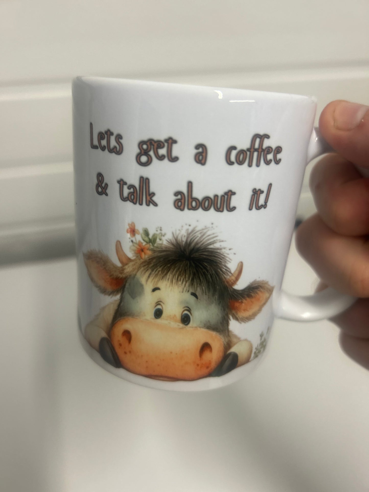 Gift Set - Gift Set - Cute cow Gift Set Gift boxed - Let's get coffee and talk about it!