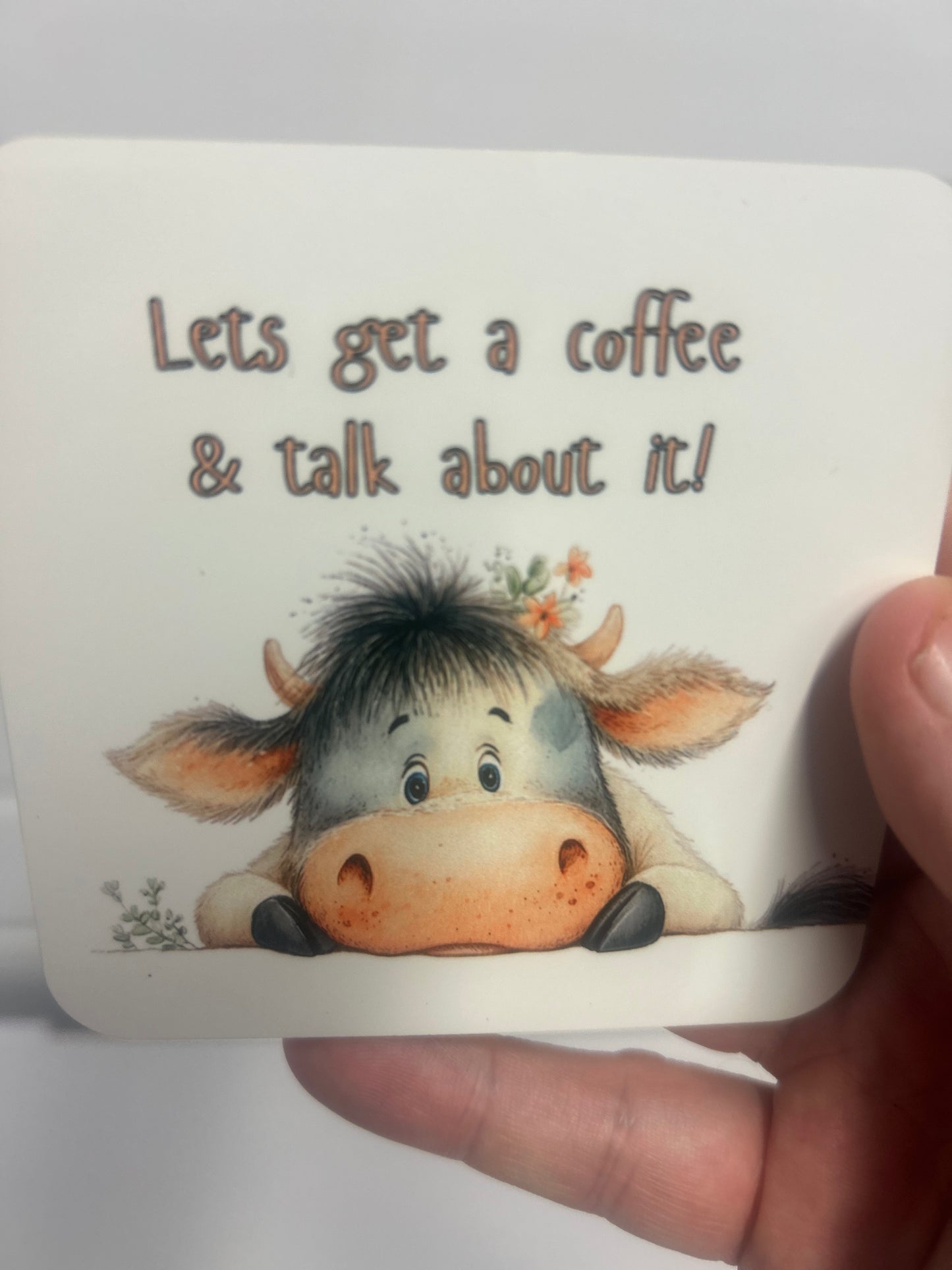 Gift Set - Gift Set - Cute cow Gift Set Gift boxed - Let's get coffee and talk about it!
