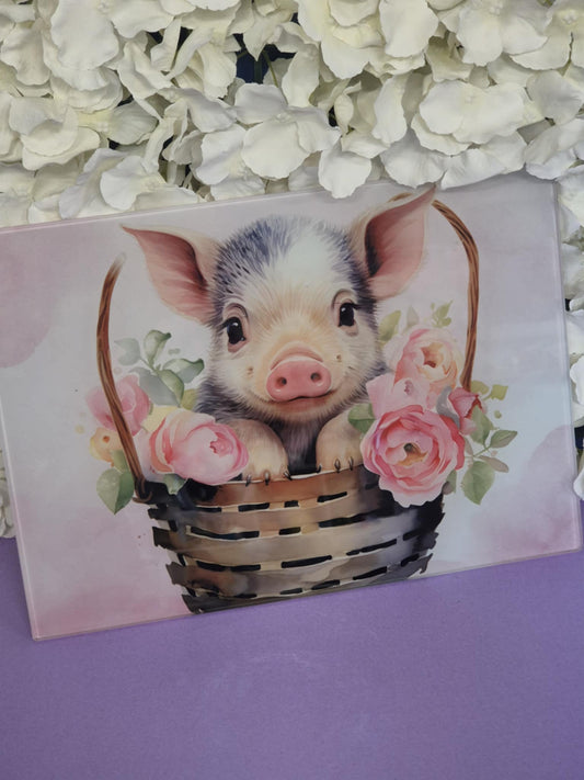 Cutting & Chopping Board A4 Sized - Little Piggie Themed