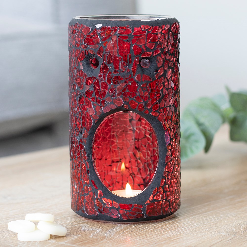REd Pillar Crackle Glass  Burner (all burners come with 4 sample melts)