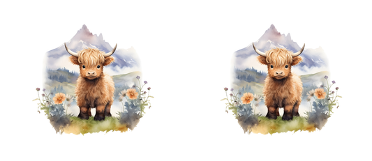 Gift Set - Highland Cow Water Colour - Gift Set Gift boxed
