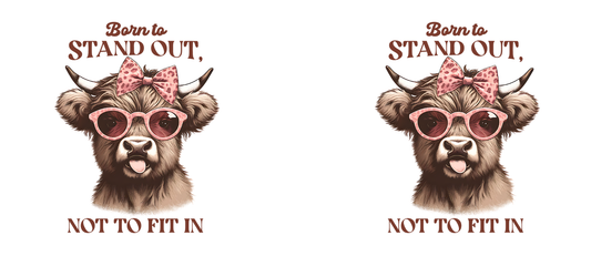 Gift Set - Gift Set - Highland Cow humour - Gift Set Gift boxed - Born to stand out not fit in