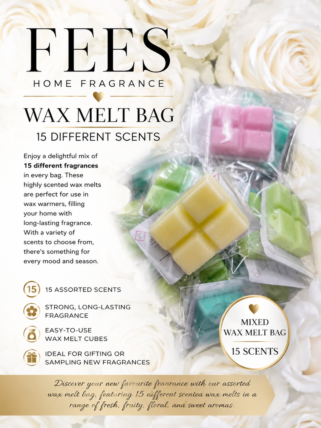 Fiver Friday 10 Scent Wax melt Bag (Buy 4 Bags Get one free)
